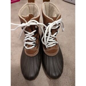 Esprit Harbour Brown Duck Boots Faux Fur Lined Winter Rain Boots Womens 7.5M